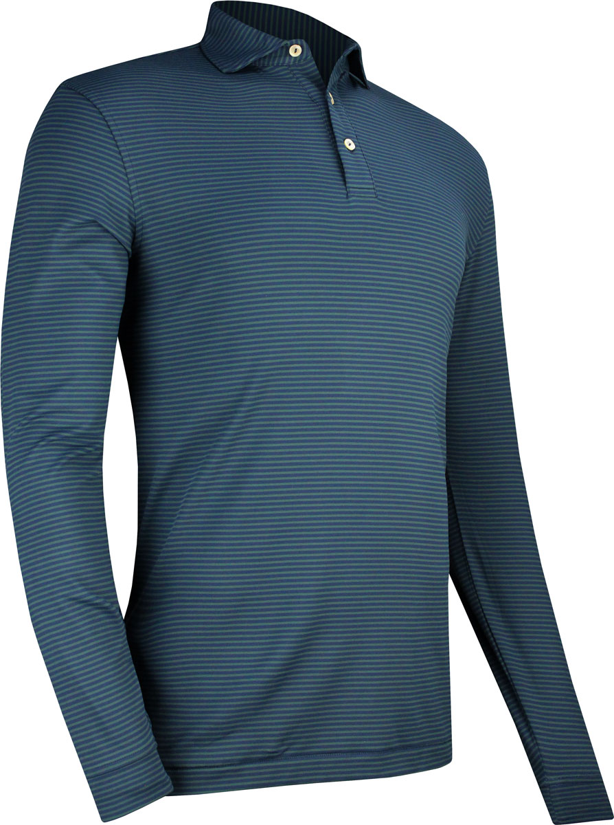 Peter Millar Lyons Stripe Performance Long Sleeve Golf Shirts